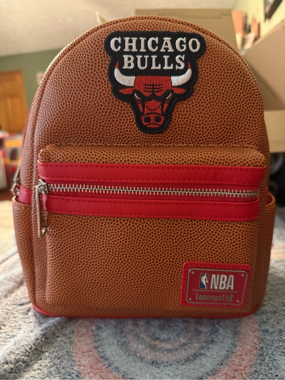 Loungefly Chicago Bulls Brown and Red Mini Backpack